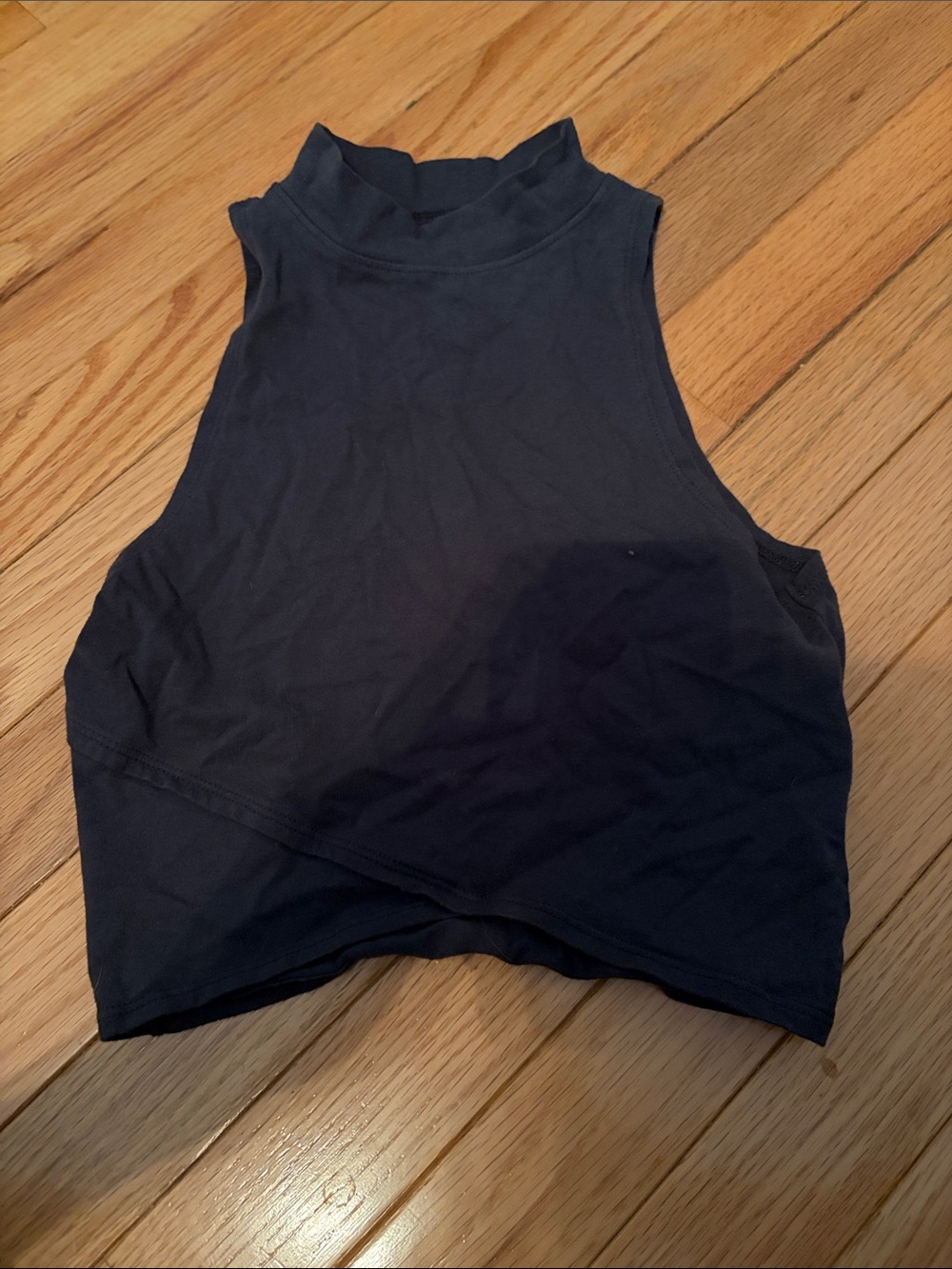 Hollister Black Mock Neck Cropped Tank